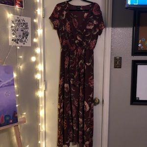 High low floral romper